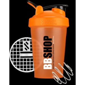 BBSHOP шейкер оранжевый с сеточкой и венчиком (400мл)
